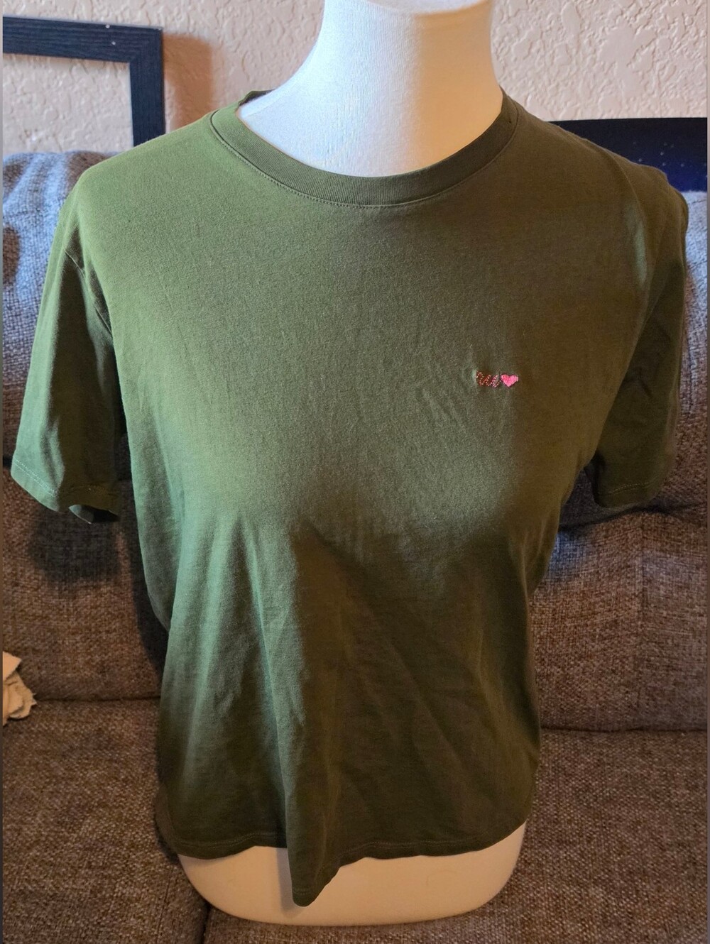 Se'zane Dark Olive Green Short Sleeved Tshirt Tee Size Medium Sezane